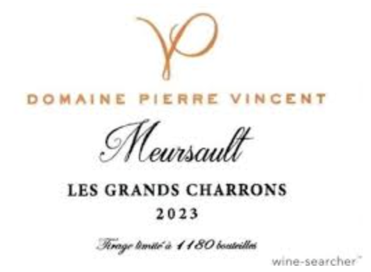(image for) Domaine Pierre Vincent Meursault Les Grands Charrons 2023 - WAS: $550++